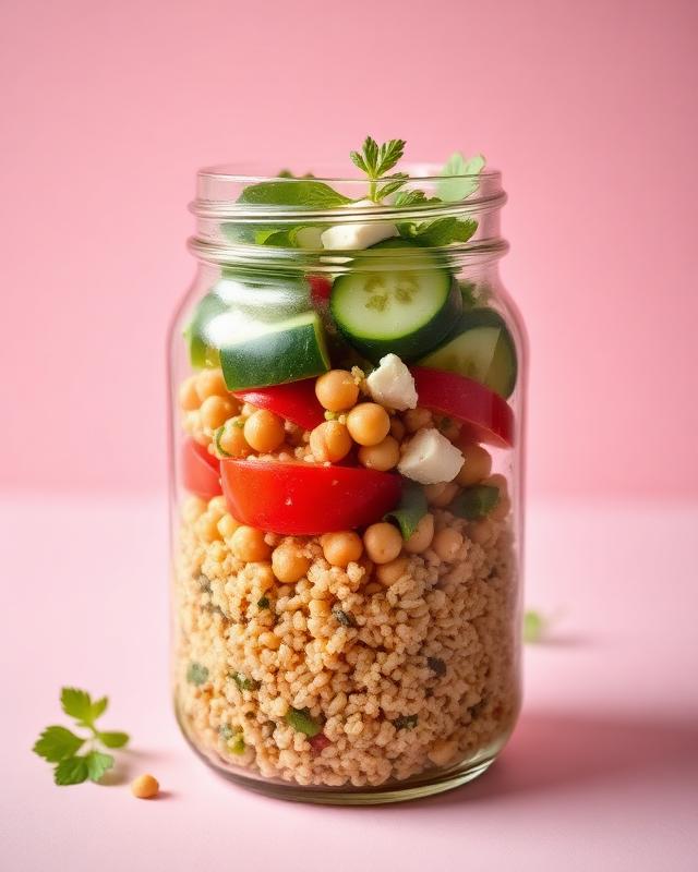 Ensalada mediterránea con cuscús y feta